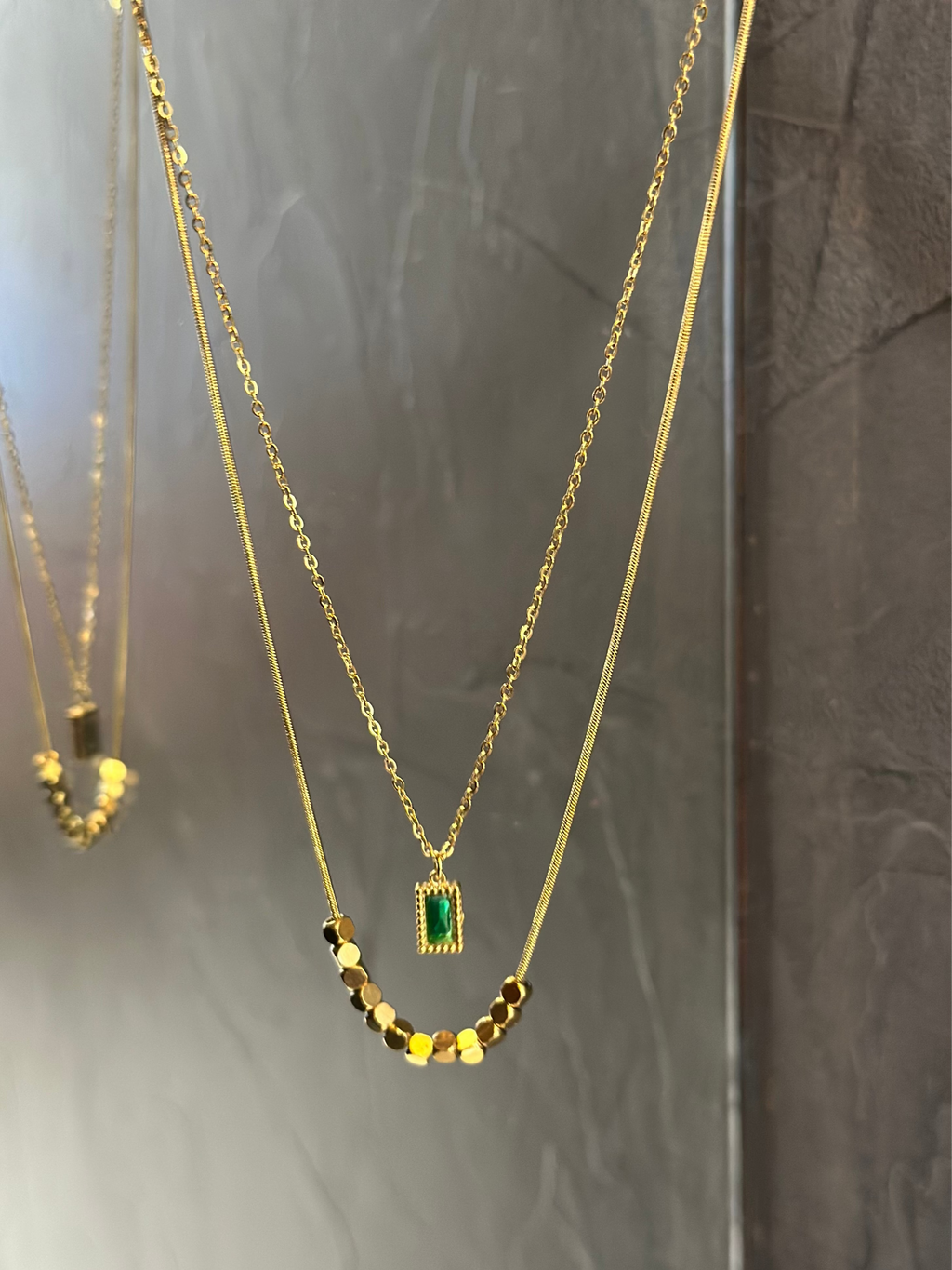 Dual stud necklace