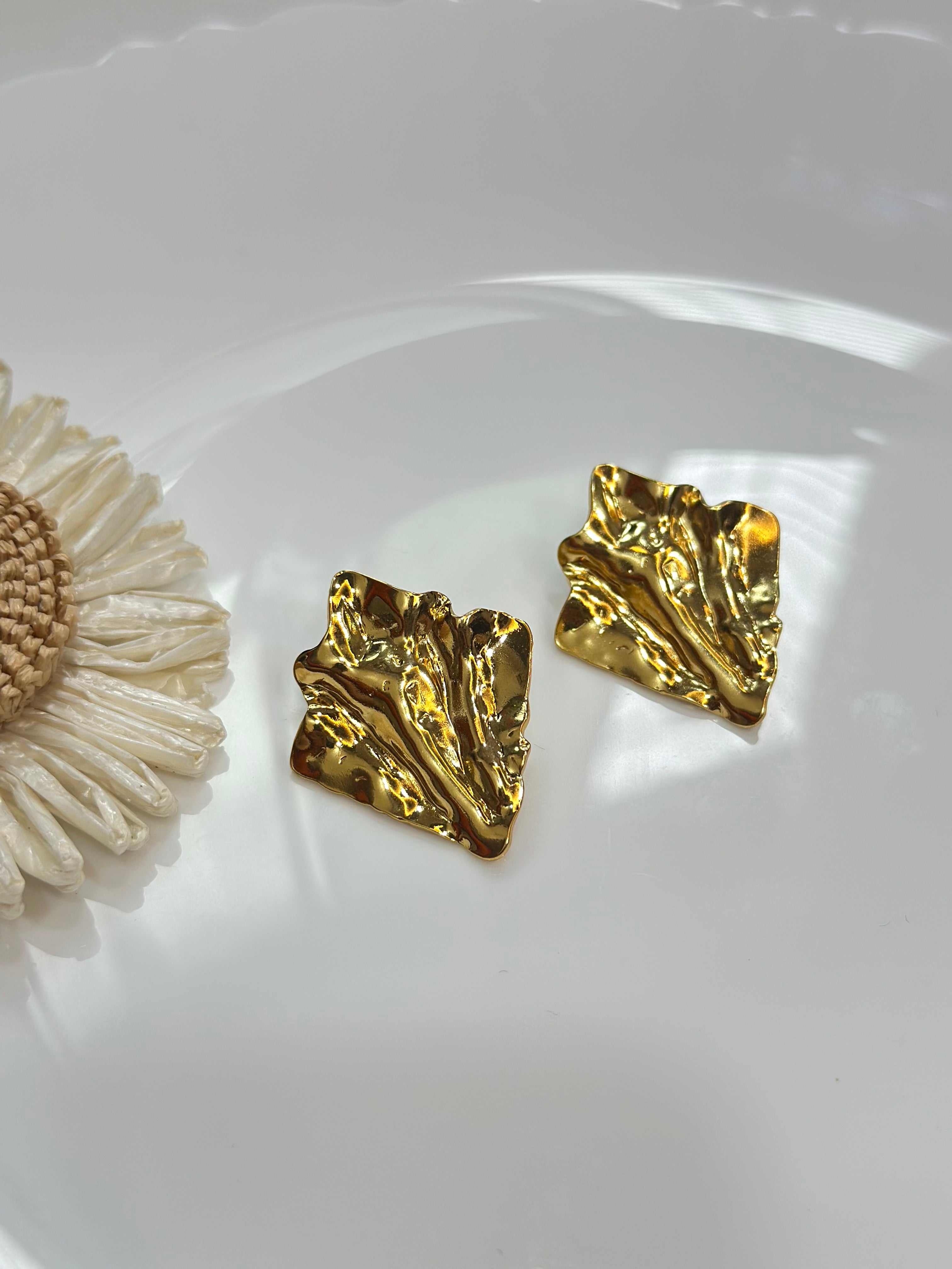 Crushed petal earrings