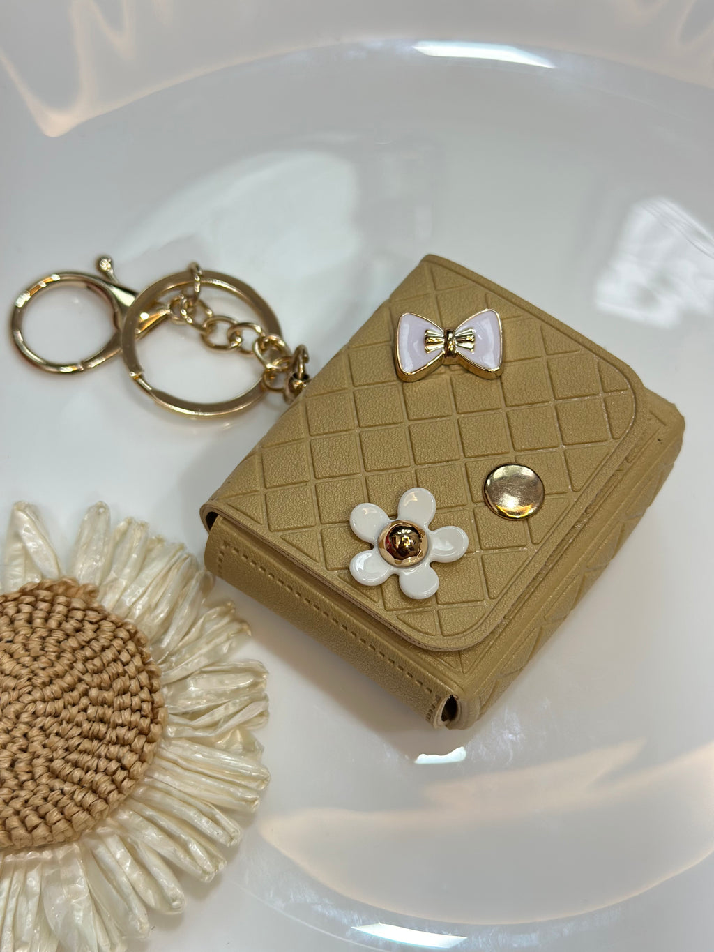 Brown mini bag keychain
