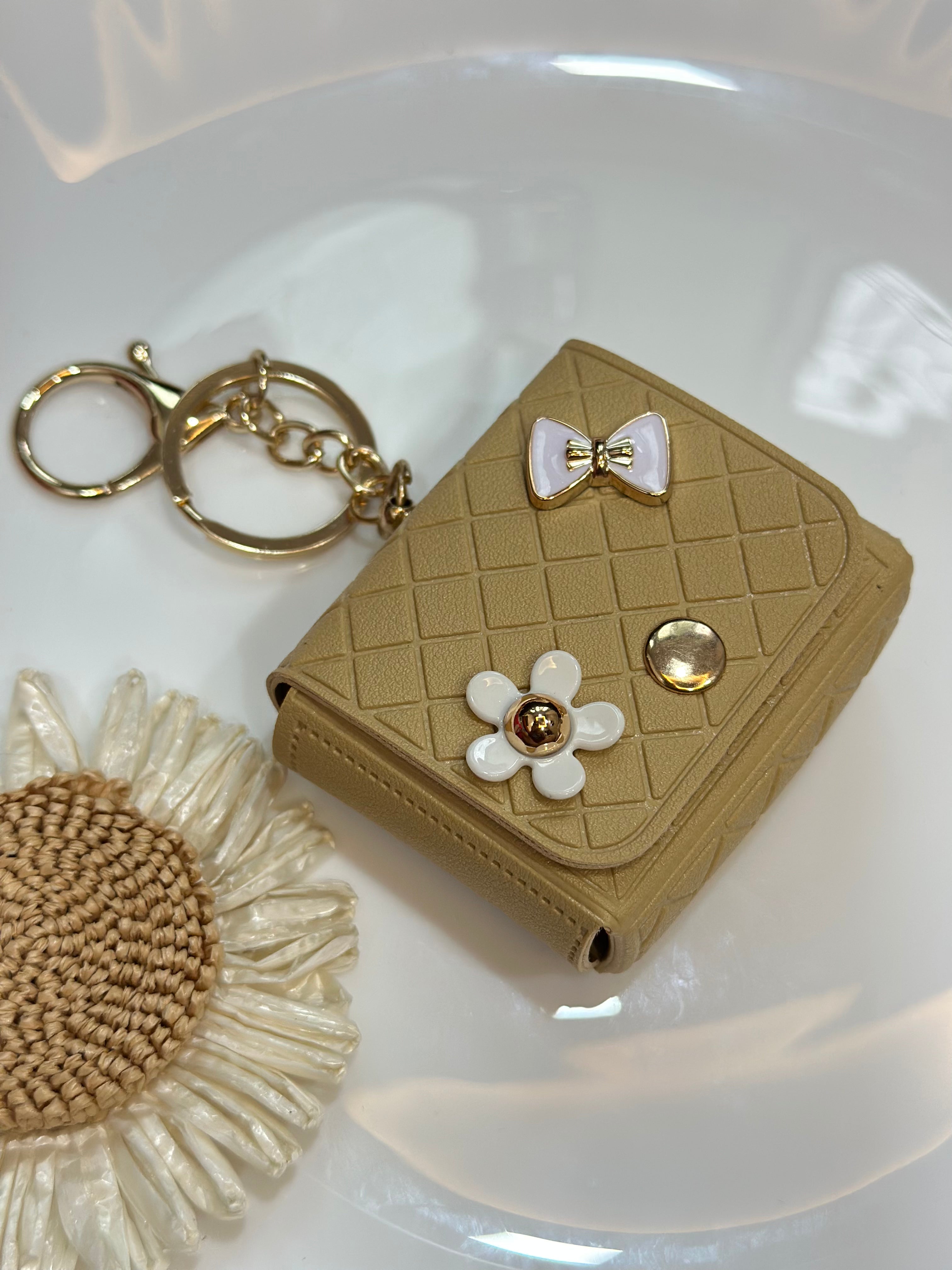 Brown mini bag keychain