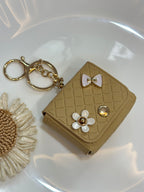 Brown mini bag keychain