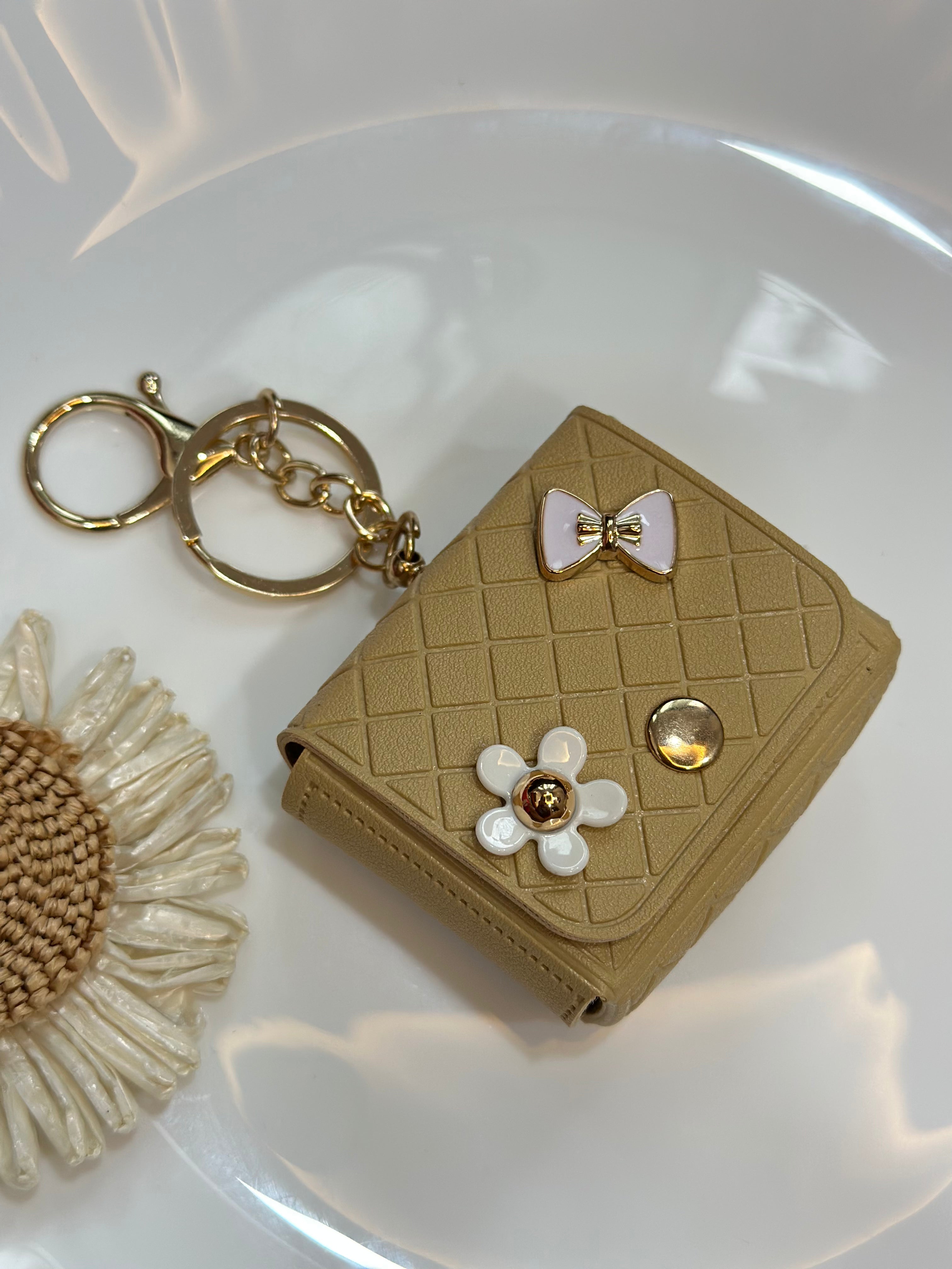 Brown mini bag keychain