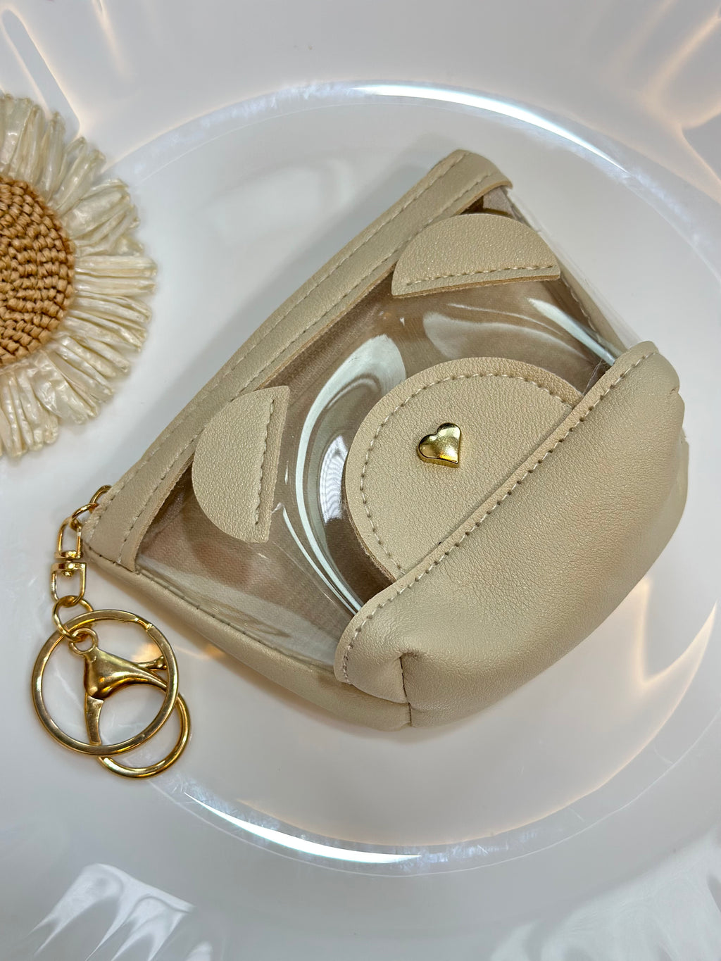 Beige mini pouch