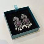 Pink pearl earrings