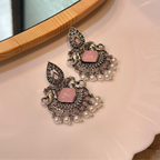 Pink stoned earrings