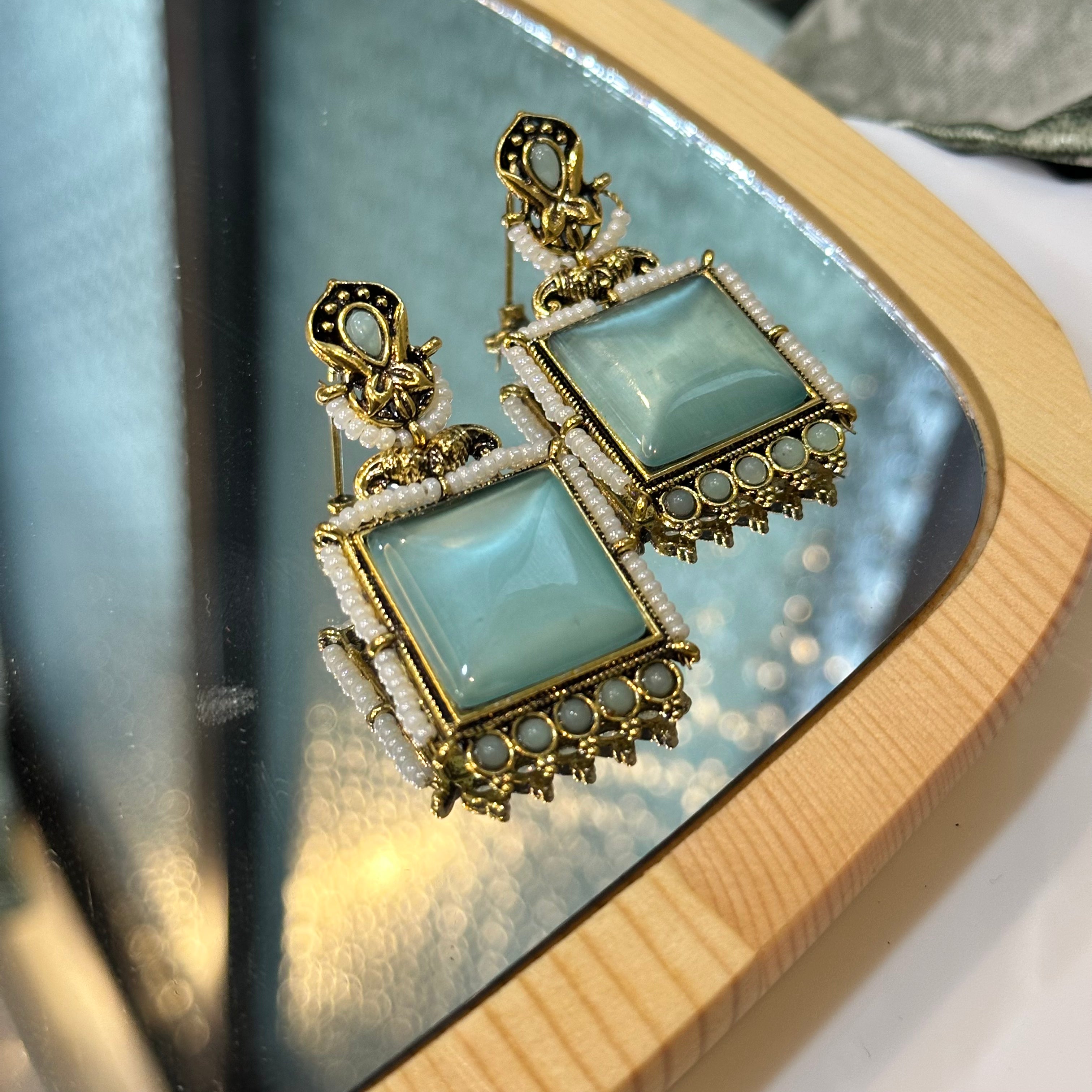 Aqua blue earrings