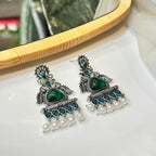 Teal green earrings