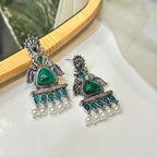 Teal green earrings