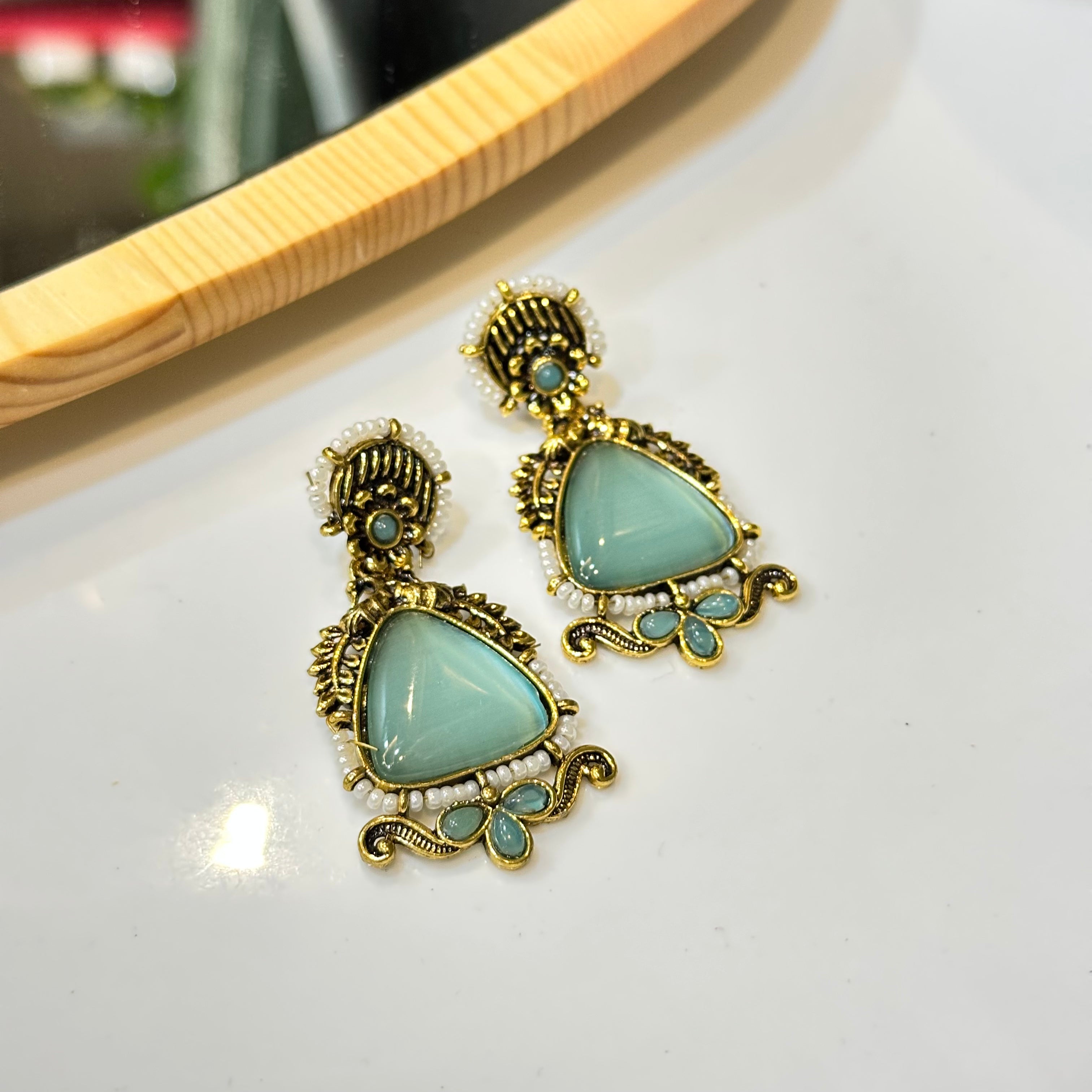 Rustic brass earrings