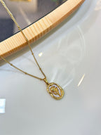 Gold rose necklace