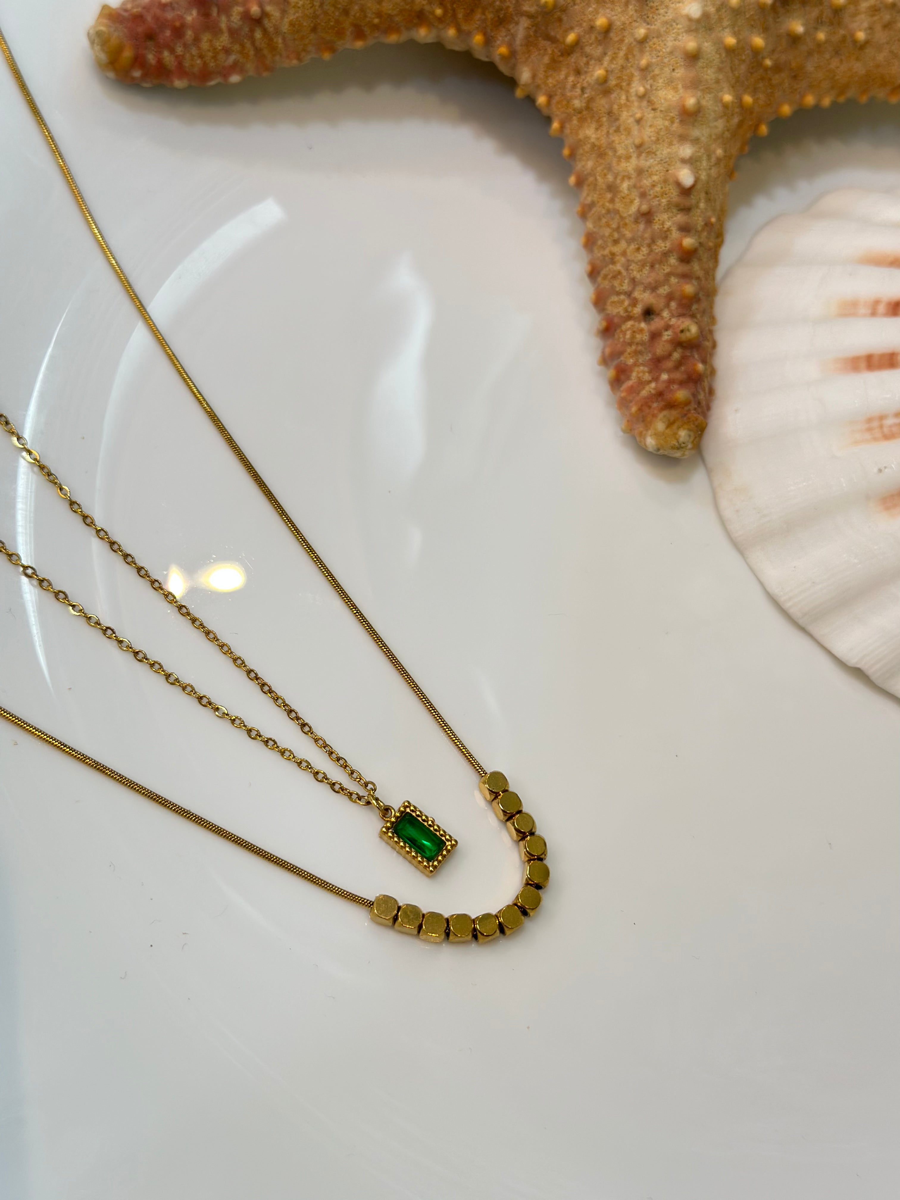 Dual stud necklace